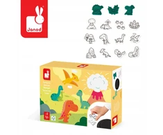 Kūrybinis pašto ženklų rinkinys Dinosaurs 3+, Janod