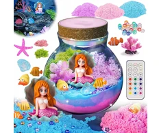 KŪRYBINIS RINKINYS MERMAID LED NAKTINIS LAMPAS KINETINIS SMĖLIS DIY VAIKAMS