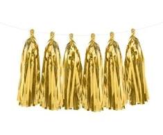 Kutų girlianda PartyDeco H30cm/1.5m aukso spalvos