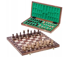 Kvadratas - CONSUL LUX medinės šachmatų figūrėlės - 48 x 48 cm - Metalinės svertinės figūrėlės