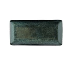 Kvadratinė lėkštė AURORA AYANA DARK, t. žalios sp., 30 cm