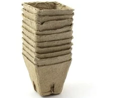 Kvadratiniai vazonėliai daigams 10vnt. LT 6x6x6cm kartoniniai