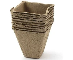 Kvadratiniai vazonėliai daigams 10vnt. LT 8x8x8cm kartoniniai