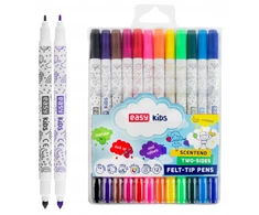 Kvapnūs dvipusiai trinami rašikliai 12 spalvų - Easy Stationery