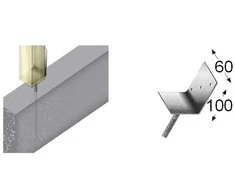 L tipo tvirtinimo pagrindas su inkaru Arras 70x60x100x5.0x200mm karštai cinkuotas