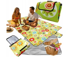 La Veranda Koc Piknikowy Wodoodporna Mata Plażowa 200x200 cm Termo Koc su Zapinką