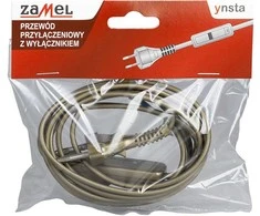 Laidas su elektros kištuku ir jungikliu Zamel 2x0.5mm2 190cm aukso sp.