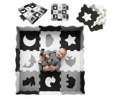 LAIKOMASIS PUTOLOLIS KILIMAS Happy Kiddo Puzzle maniežas Floor 34 vnt 126 cm