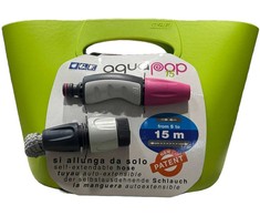 Laistymo komplektas Aquapop G.F. tampri žarna 5-15m žalias