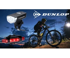 LAMP SET dviračio žibintai priekyje ir gale LED DUNLOP