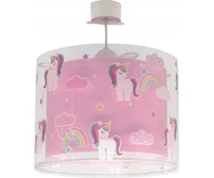 Lampa sufitowa dziecięca Dalber jednorożce rožinė E27 regulowana
