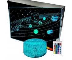 Lampka nocna Galaktyka układ słoneczny planety 3D LAMP LED