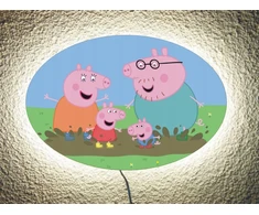 Lampka ścienna ŚWINKA PEPPA rodzina pilot opcja