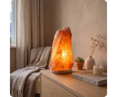 lampki solne Druskinė lempa 7-9kg, natūrali, su buko medienos pagrindu
