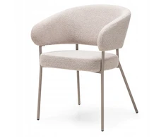 Lamu bouclé beige valgomojo fotelis