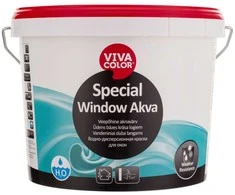 Langų ir durų dažai VIVACOLOR SPECIAL WINDOW AKVA, pusiau blizgūs, baltos sp., 2,7 l