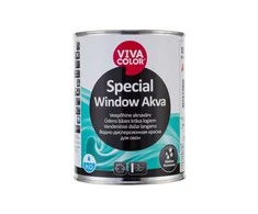 Langų rėmų dažai VIVACOLOR SPECIAL WINDOW AKVA, pusiau blizgūs, baltos spalvos, A bazė, 0,9 l