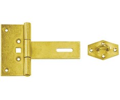Lankstas su užraktu DMX ZZBR 150, 100 x 50 x 100 x 2,5 mm, geltonai cinkuotas