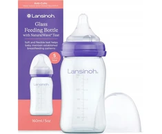 LANSINOH STIKLINIS BUTELIS SU NATURALWave 160ml 1m+