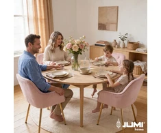 LARGO minkšta kėdė SVETAINEI, aksominė WELUR, rožinė JUMIhome