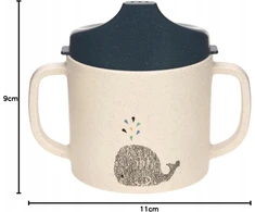 Lassig VAIKŲ GERIMO PUODULIS SU RANKENĖLĖMIS, NUIMAMU DANČIU, 150ml