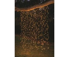 Lauko girlianda - užuolaida, įkraunama saulės energija, 192 LED, 1.5 m