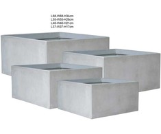 Lauko keraminis vazonas, pilkos sp, 37 x 37 x 17 cm