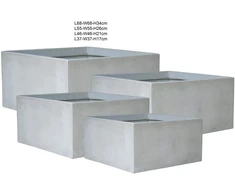 Lauko keraminis vazonas, pilkos sp, 55 x 55 x 26 cm