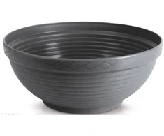 Prosperplast Dekoratyvinis lėkštas gėlių vazonas Misa D22.5cm/H10.2cm antracito sp./plastikinis