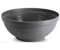 Prosperplast Dekoratyvinis lėkštas gėlių vazonas Misa D30cm/H12.4cm antracito sp./plastikinis