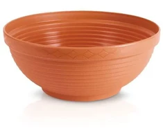 Prosperplast Dekoratyvinis lėkštas gėlių vazonas Misa D40cm/H17.3cm terakotos sp./plastikinis
