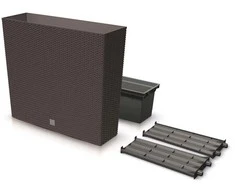 Prosperplast Lauko plastikinis vazonas RATO CASE T, su įdėklu, rudos sp., 24 x 77 x 69 cm