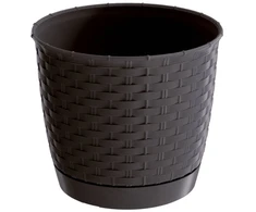 Lauko plastikinis vazonas RATOLLA ROUND, kreminės sp., 19 x 17 cm