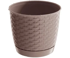 Lauko plastikinis vazonas RATOLLA ROUND, kreminės sp., 19 x 17 cm