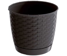 Lauko plastikinis vazonas RATOLLA ROUND, kreminės sp., 19 x 17 cm