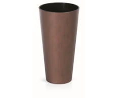 Prosperplast Lauko plastikinis vazonas TUBUS SLIM CORTEN, su įdėklu, vario sp., 40 x 76 cm