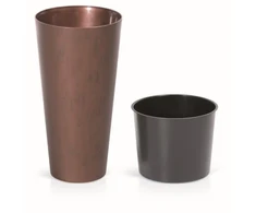 Prosperplast Lauko plastikinis vazonas TUBUS SLIM CORTEN, su įdėklu, vario sp., 40 x 76 cm
