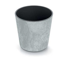 Lauko plastikinis vazonas URBI ROUND, su įdėklu, betono sp., 25 x 25 cm