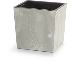 Lauko plastikinis vazonas URBI ROUND, su įdėklu, betono sp., 25 x 25 cm