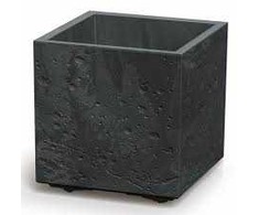 Prosperplast Lauko plastikinis vazonas URBI SQUARE LOW, su įdėklu, betono sp., 24 x 24 x 24 cm