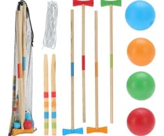 Lauko žaidimas Croquet 4 žaidėjams medinis