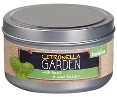 Lauko žvakė metaliniame indelyje Citronella Garden Bolsius bazilikų kvapo