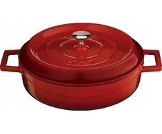 LAVA METAL Žemas apvalus ketaus puodas 24cm - raudonas