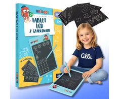LCD planšetinis kompiuteris su 5 ŠABLONAIS ir rašikliu vaikams nuo 5 metų OKIDOKI ALBI EDUCATIONAL
