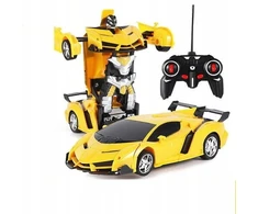Lean Toys Auto Robot 2in1 nuotolinio valdymo pultas R/C Light Sound Drift Geltona