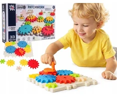 Lean Toys KONSTRUKCINIAI BLOKAI GEARS KŪRYBINIAI „pasidaryk pats“ dėlionės ratukai