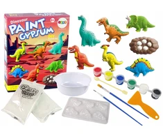 Lean Toys „Pasidaryk pats“ rinkinys Gipso liejiniai Tapyba Dažai Dinozaurai
