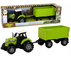 Lean Toys TRAKTORIUS SU PRIEKABA, nuimamas, atsidaro KAIP TIKRAS SKAMBAS žalias ūkis