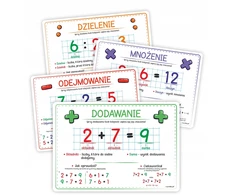 Learnhow mosios lentos - Matematiniai veiksmai 4 kortelės