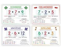 Learnhow mosios lentos - Matematiniai veiksmai 4 kortelės